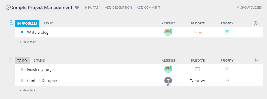 Simple Project Management