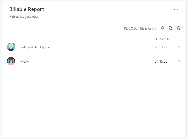 Example Billable Report Widget