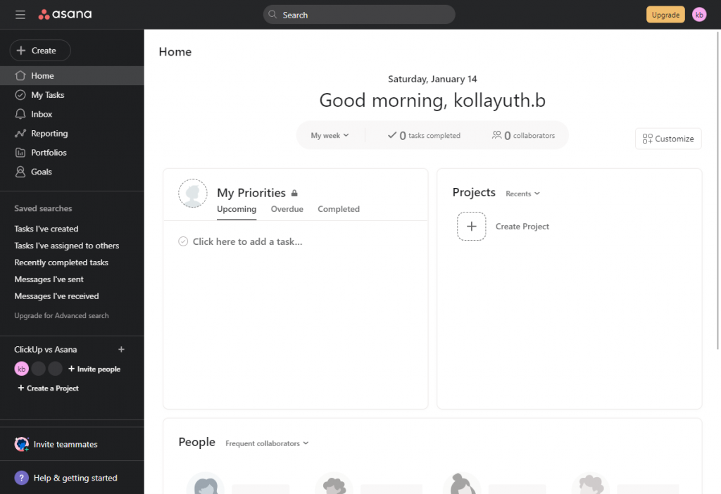 asana first visit