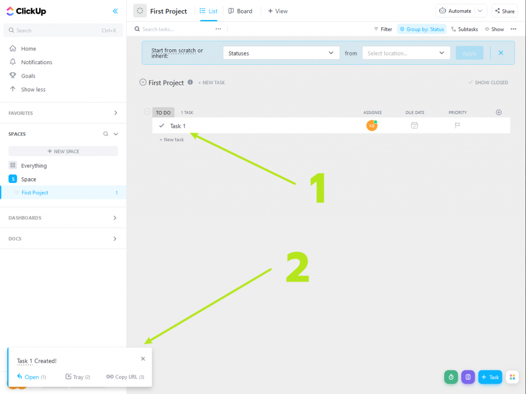 clickup list view