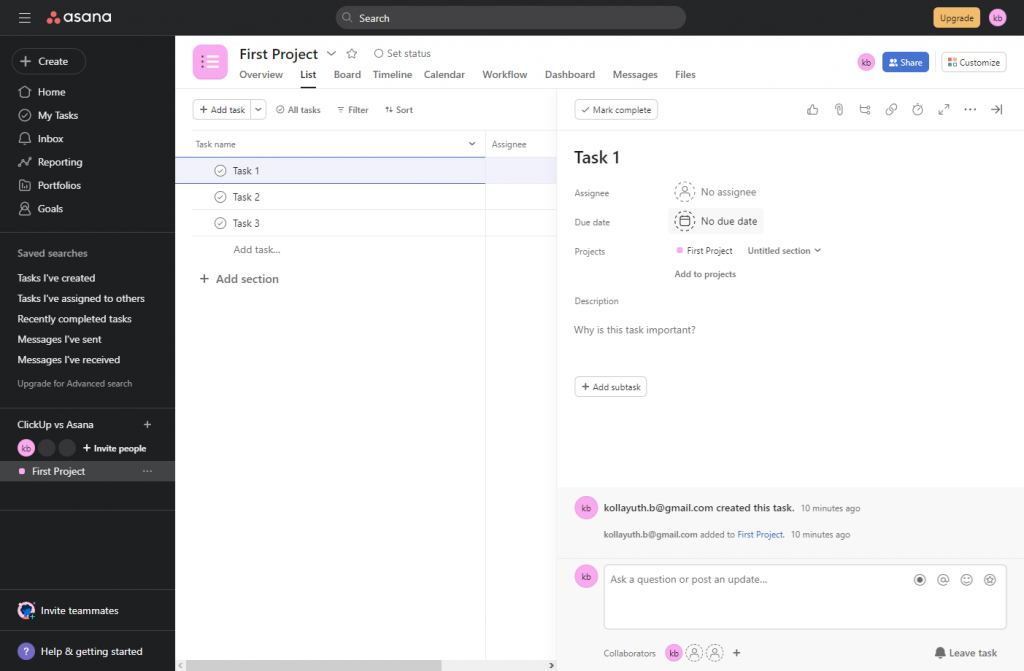 asana task