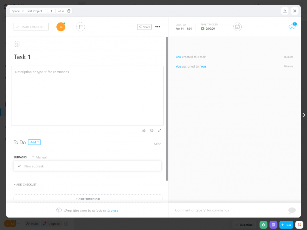 clickup task