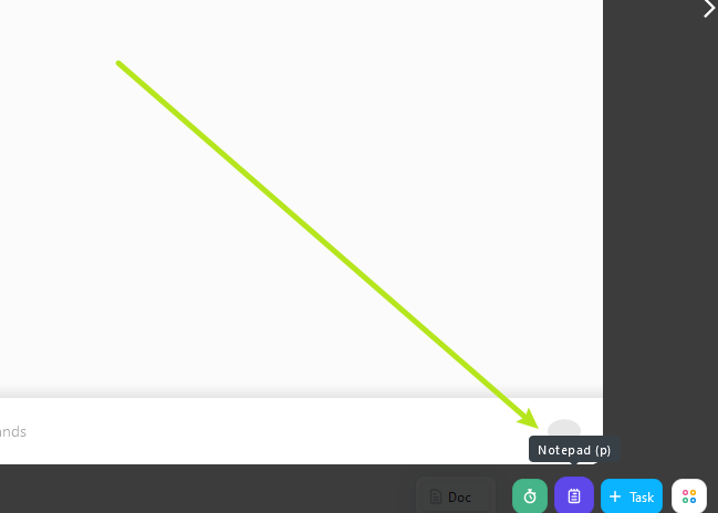 clickup notepad location