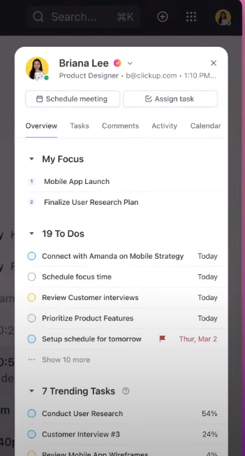 menu bar profile