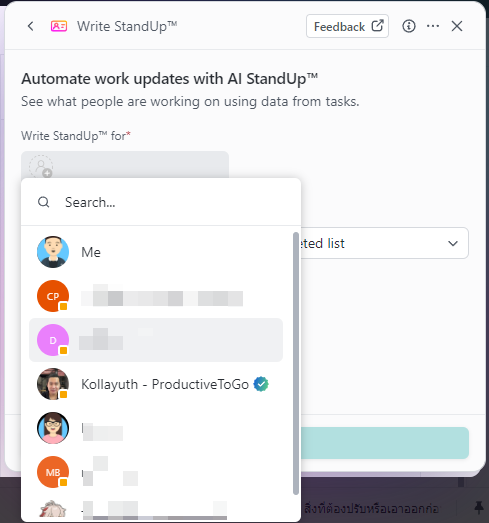 Write StandUp - Get team updates