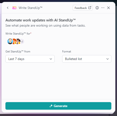 Write StandUp - Get team updates period