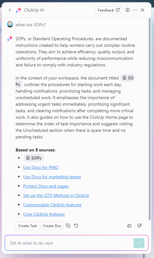 EN test ClickUp AI - Knowledge Management
