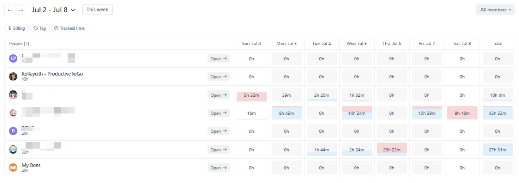 member Timesheets