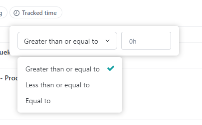 Tracked time Filter