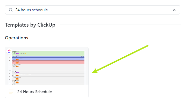 24 hours schedule template