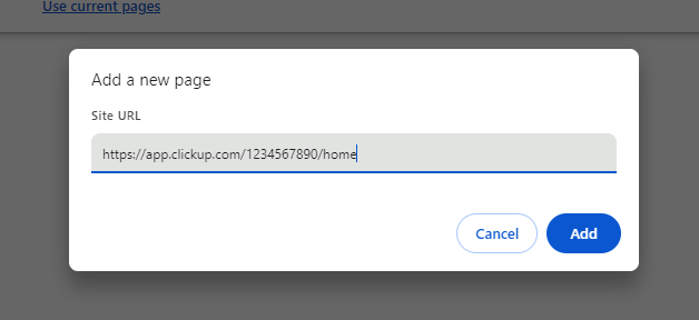 paste your url to add new page