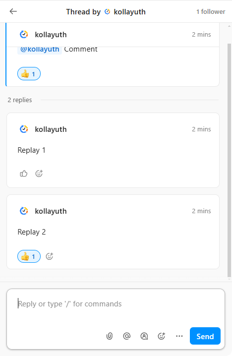 Threaded Comment - ClickUp