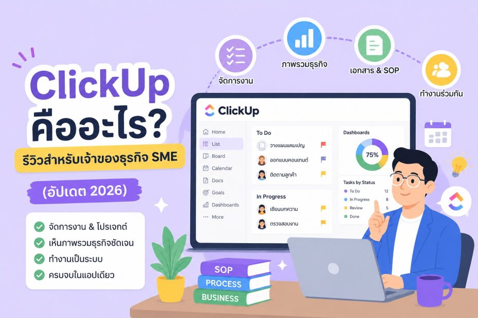 ClickUp คืออะไร รีวิวสำหรับเจ้าของธุรกิจ SME อัปเดต 2026